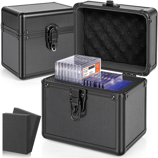Graded Card Storage Box, Top Loader Boxes, Sports Trading Card Storage Case, Slab PSA/GMA/CSG/SGC/HGA Magnetic Holder, Baseball Football Card Case, Holds 70+ Cards