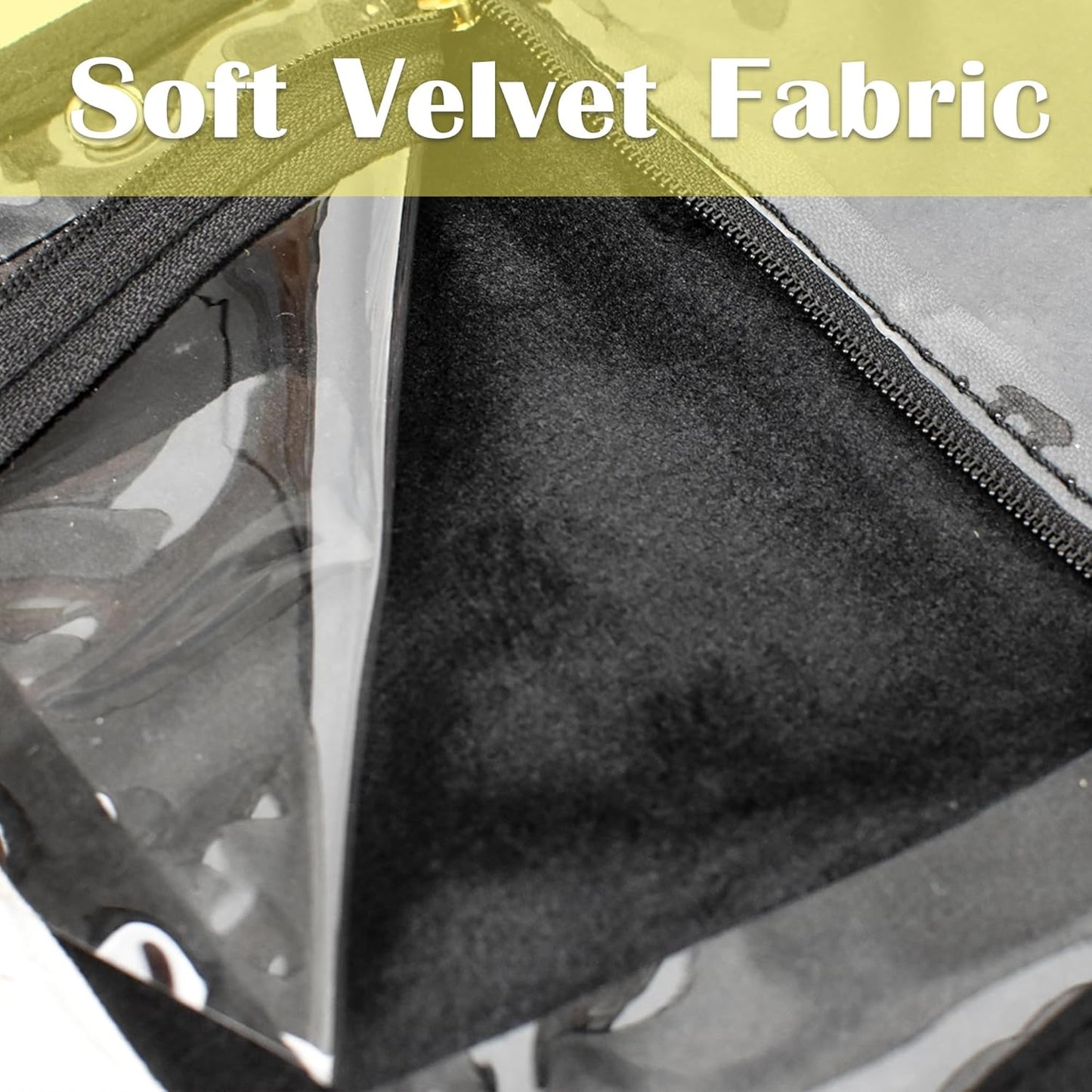 Travel Jewelry Organizer Case,Jewelry Bags for Traveling, Jewelry Binder with 24 Pcs Clear Zipper Velvet Pouches (Inner Pages, 3 PCS)