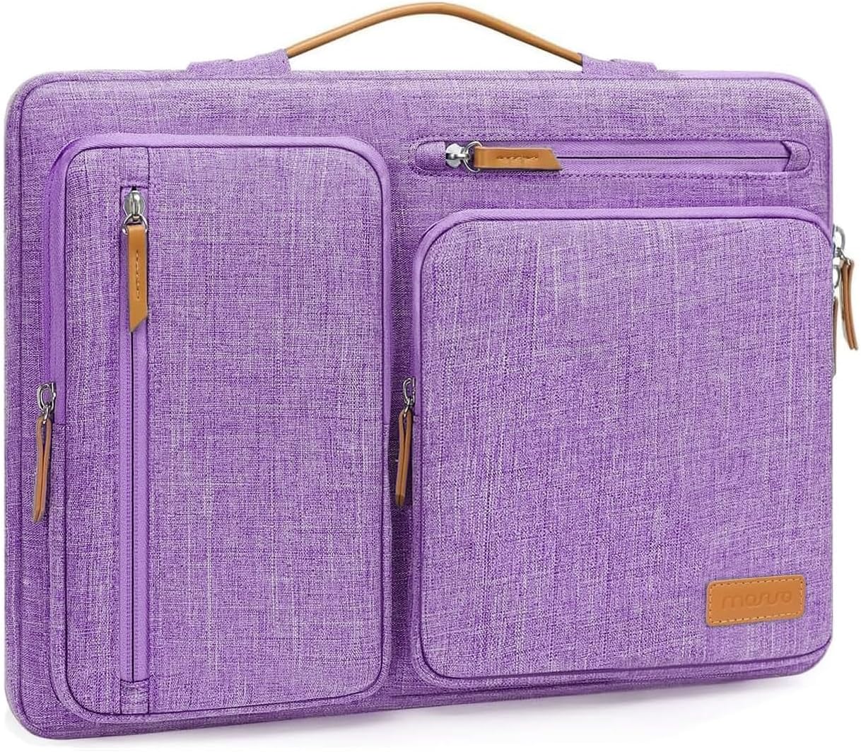 MOSISO 360 Protective Laptop Case 16 inch, 15-15.6 inch Laptop Sleeve Compatible with MacBook Pro 16, HP, Acer, Dell, Lenovo, ASUS, Side Open Carrying Case with 4 Zipper Pockets&Handle, Lilac