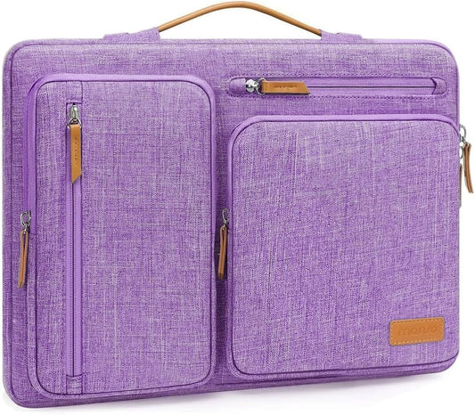 MOSISO 360 Protective Laptop Case 16 inch, 15-15.6 inch Laptop Sleeve Compatible with MacBook Pro 16, HP, Acer, Dell, Lenovo, ASUS, Side Open Carrying Case with 4 Zipper Pockets&Handle, Lilac