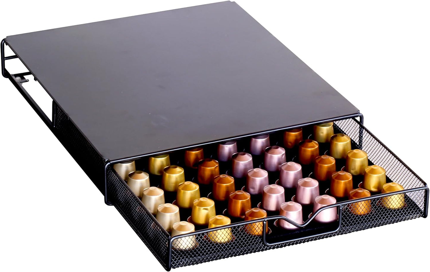 Deco Brothers OriginalLine Pod Holder Mesh Drawer, 56 Nespresso Capsule Organizer, Black
