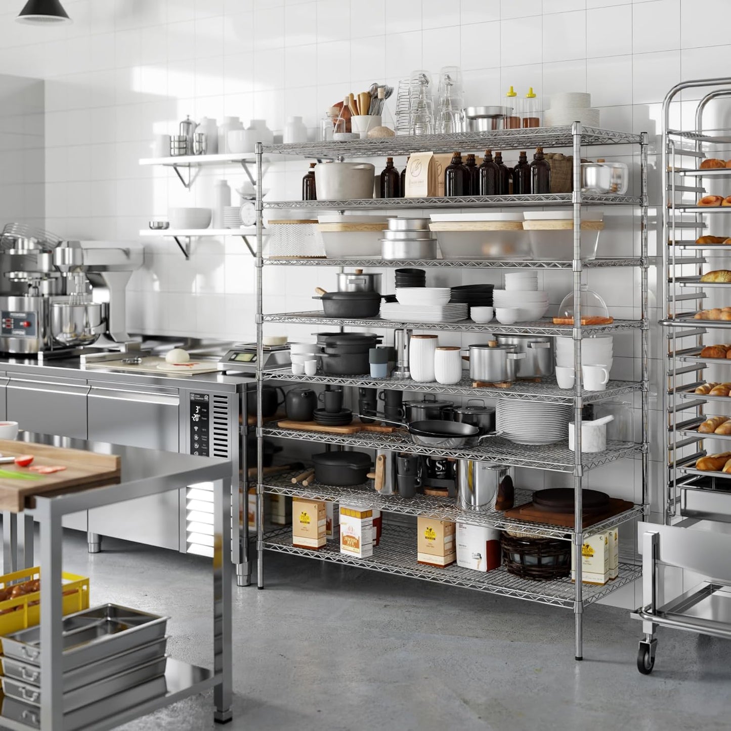 24" Deep x 60" Wide x 74" Height Wire Shelving Kit | 8-Tier | NSF Commercial Storage Rack Unit