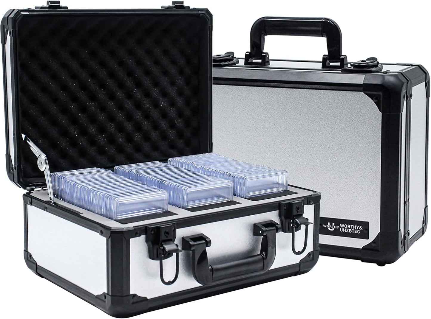 Graded Card Storage Box; Durable Sports, PSA Card Storage Case- Trading Card Storage Box - PSA Slab Case For Top Loaders (SILVER, 14.17x11.2x7 inches)