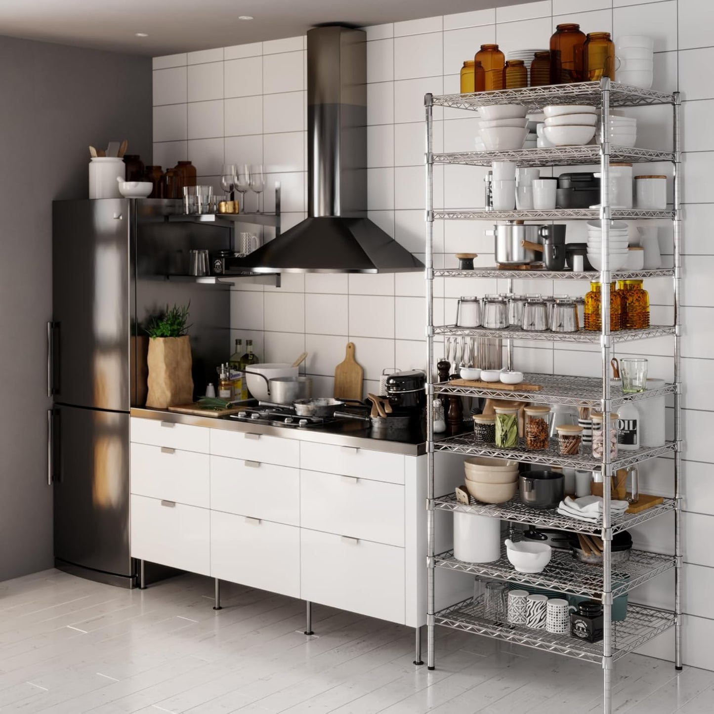 24" Deep x 30" Wide x 86" Height Wire Shelving Kit | 10-Tier | NSF Commercial Storage Rack Unit