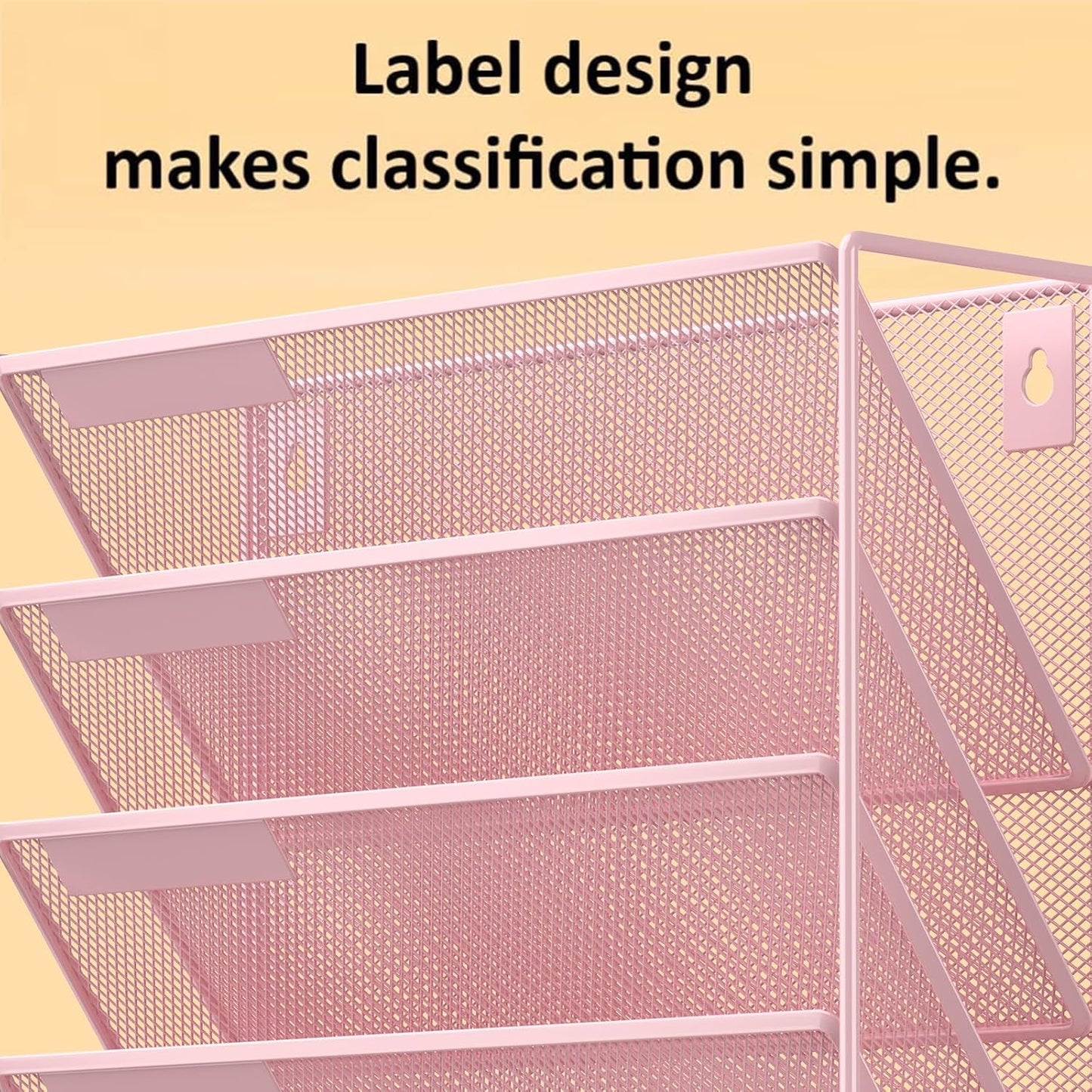 Kuntine.B Wall File Organizer Office Hanging Magazine Holder Wall File Organizer for Office Home (Pink, 6 Tier)