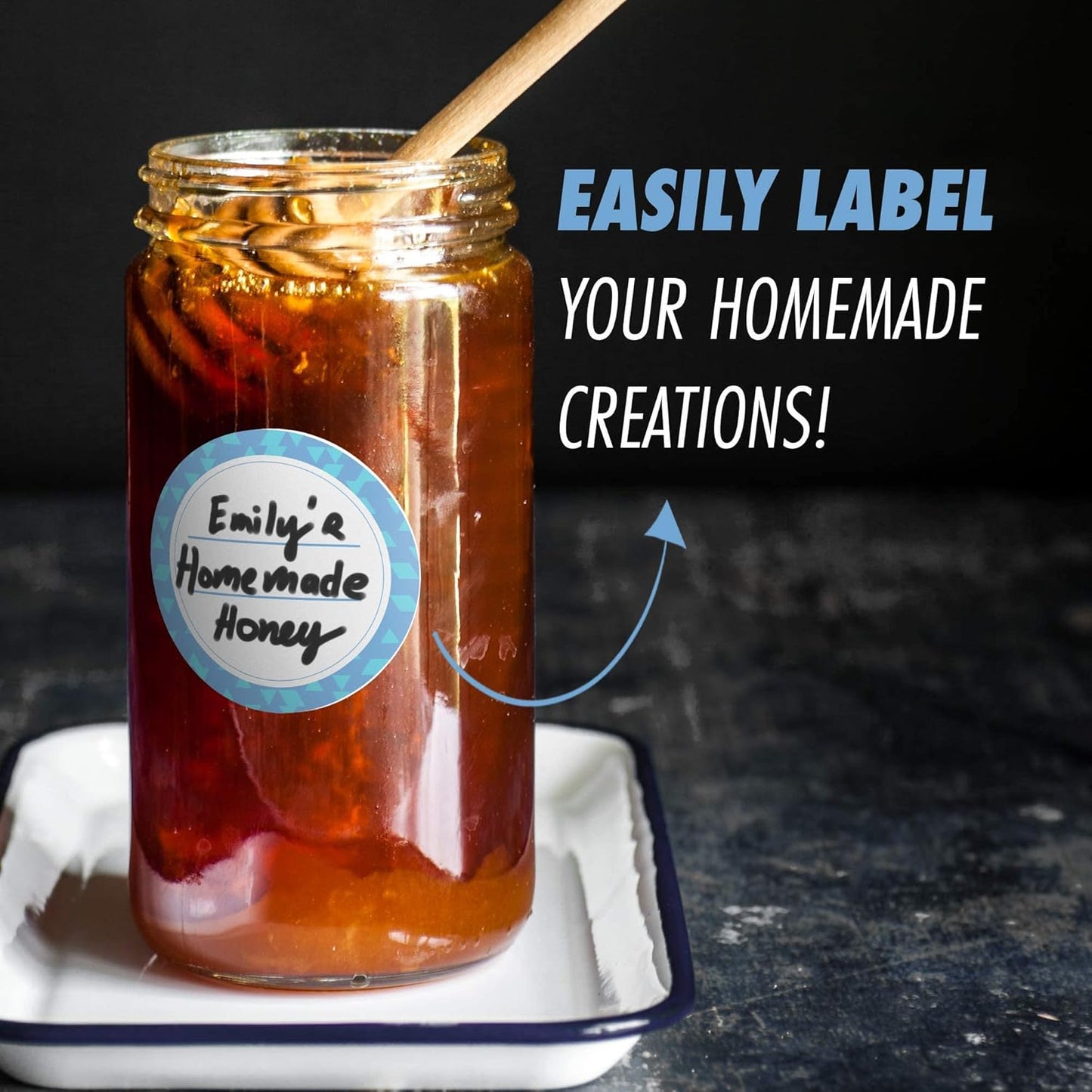 Canning Labels Dissolvable Stickers for Mason Jars and More (2" Round 200/roll) Canning Supplies Washes Off in Seconds Like Magic - Jar Labels Homemade Jam, Jelly, and More (Iceberg)