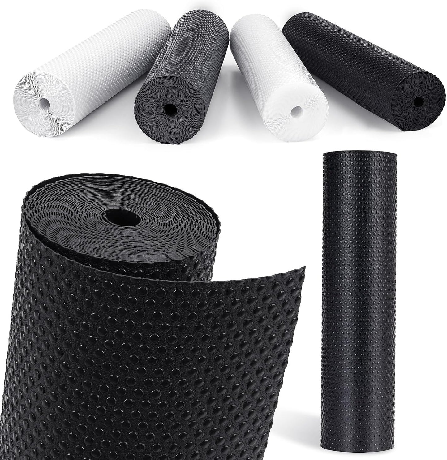 Drawer Liners, Waterproof Shelf Liner, Anti-Slip Non-Adhesive BPA Free Kitchen Cupboard Cabinet Liner Refridge Fridge Mats Sink Protector Strong Durable for Home (Black/15.7in x 20Ft)