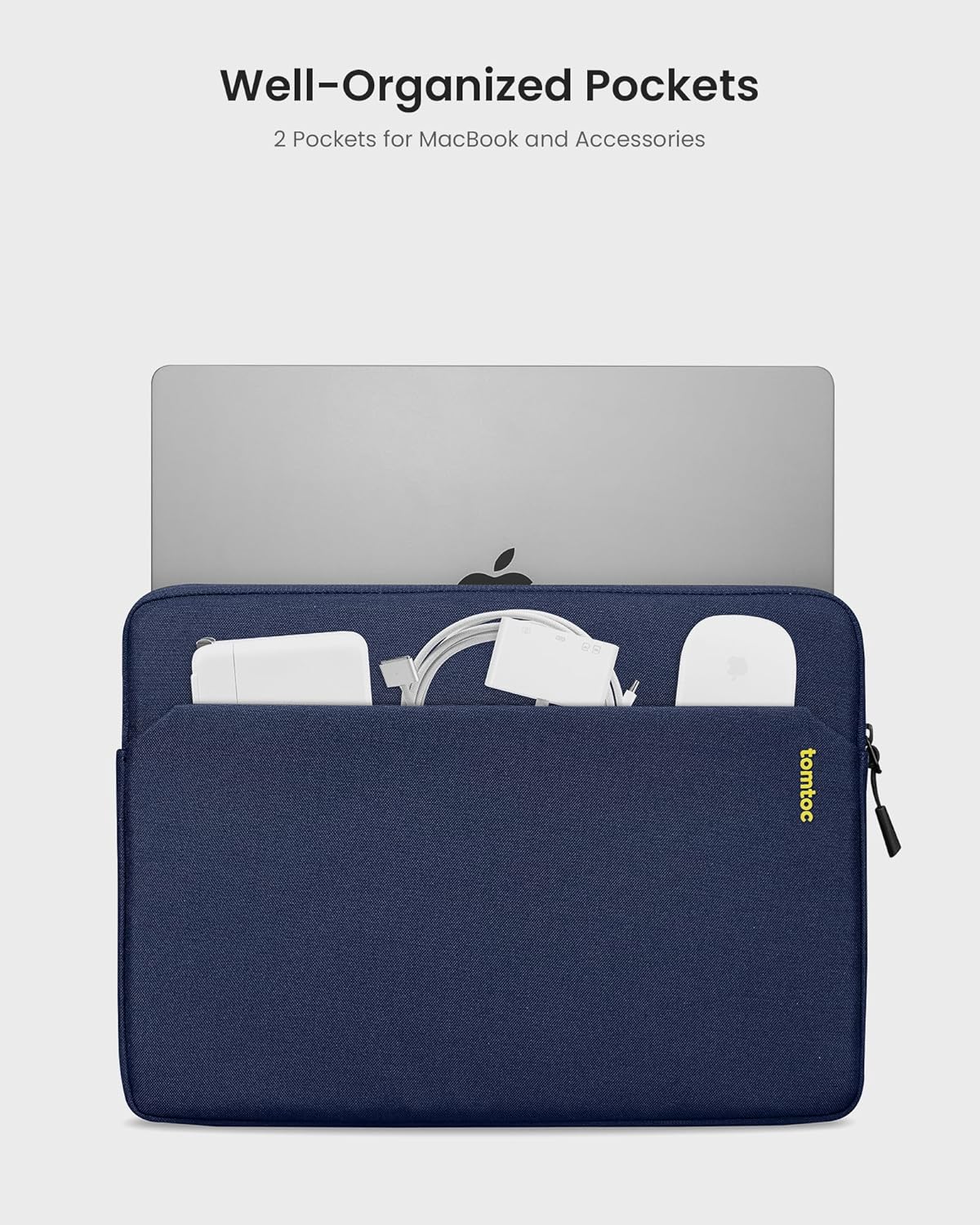 tomtoc Slim Laptop Sleeve for 15-inch 2025 New MacBook Air M4/A3241, M3/A3114, M2/A2941, 15 Inch Microsoft Surface Laptop AI PC/6/5, Dell XPS 15 Plus, Recycled Water-Resistant Protective Case Bag