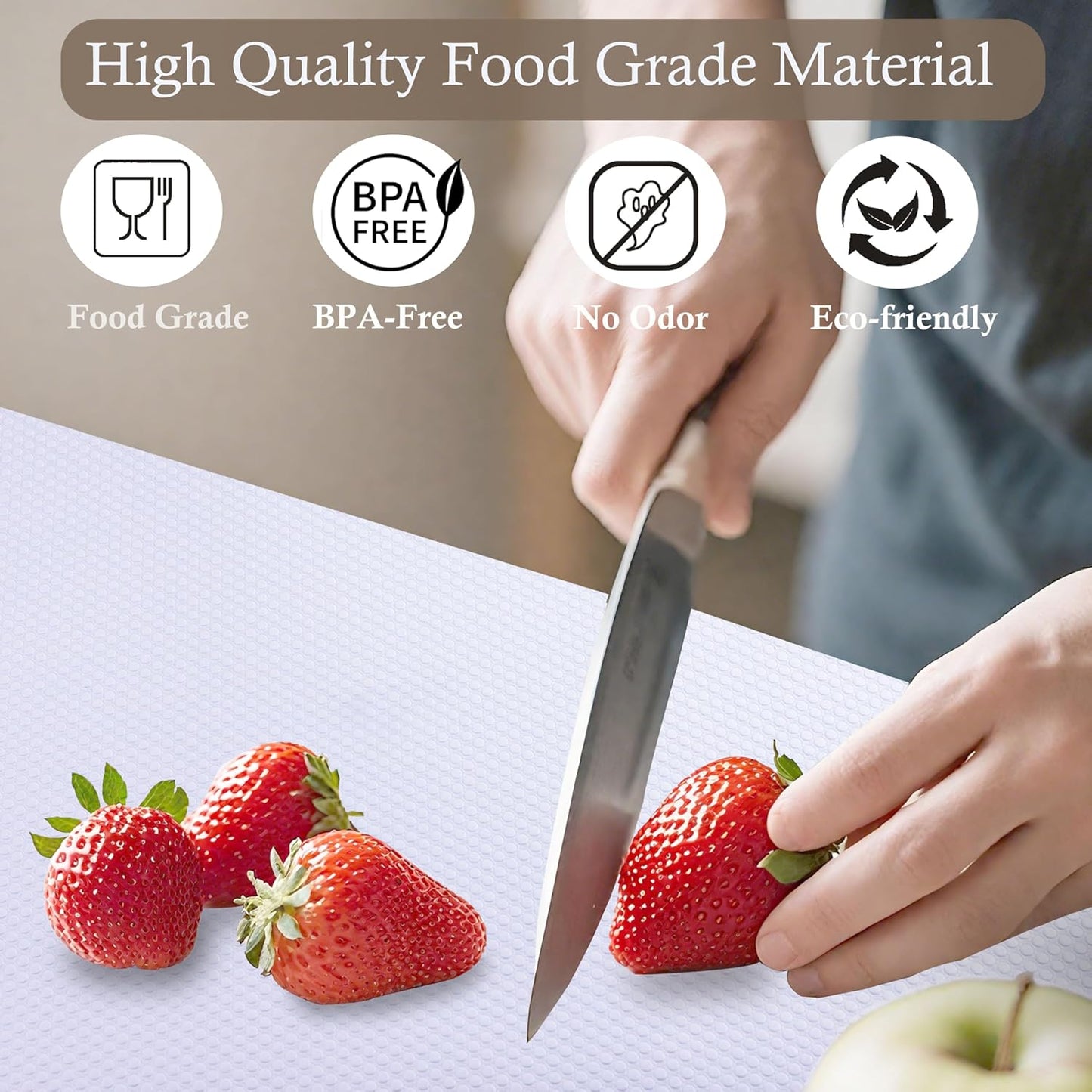 Cabinet Shelf Liners 15 Inch Wide X 20 Ft Kitchen Drawer Liner Non-Adhesive Pantry Cupboard Liner Non-Slip Waterproof & Oil-Proof Refrigerator Shelf Liners Strong Grip Drawer Mat (White)