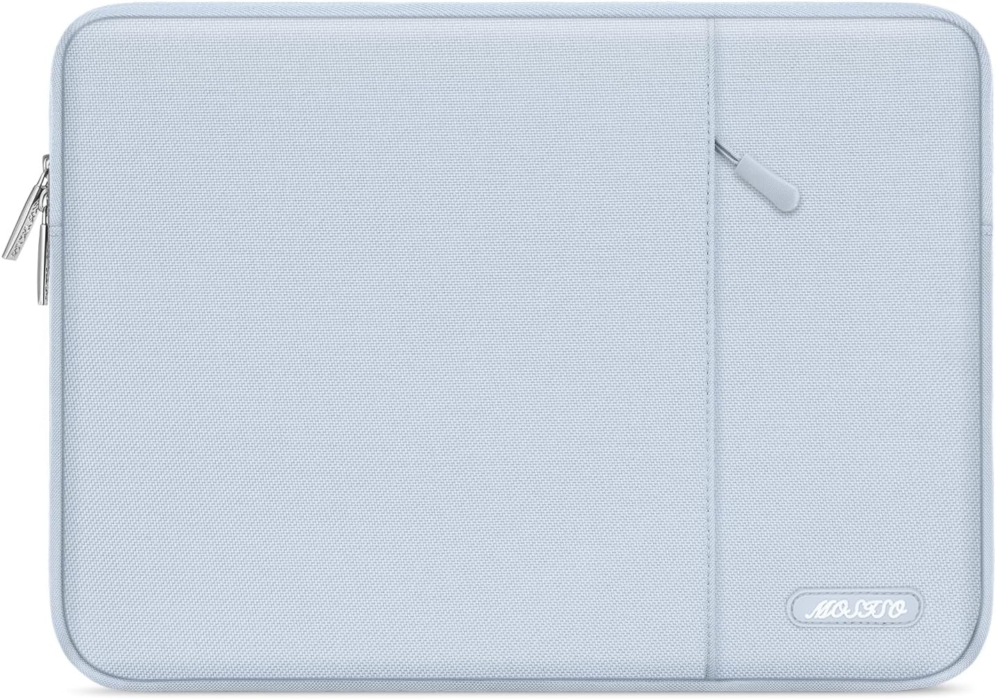MOSISO Laptop Case 16 inch, 15-15.6 inch Laptop Sleeve Compatible with MacBook Pro 16 M4 M3 M2 M1, HP Acer Dell Lenovo ASUS Notebook, Polyester Vertical Computer Sleeve Bag with Pocket, Baby Blue