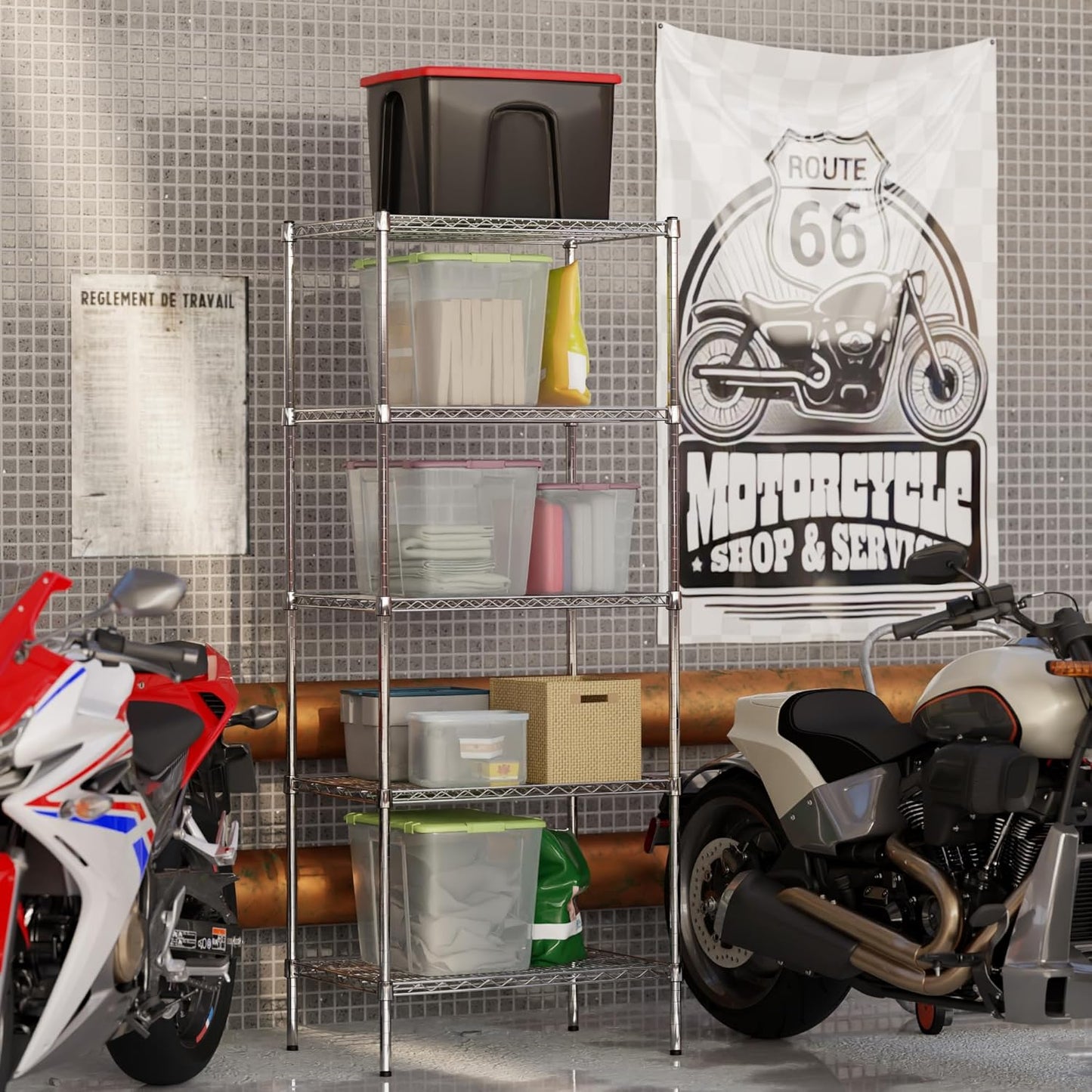21" Deep x 30" Wide x 74" Height Wire Shelving Kit | 5-Tier | NSF Commercial Storage Rack Unit