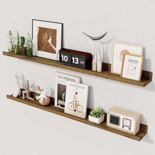 Axeman Floating Shelves for Wall - Picture Ledge Shelf Set of 2-36 Inch Floating Shelves with Lip - Picture Shelf for Wall with Ledge - Photo Ledge Shelves for Pictures Nursery Books
