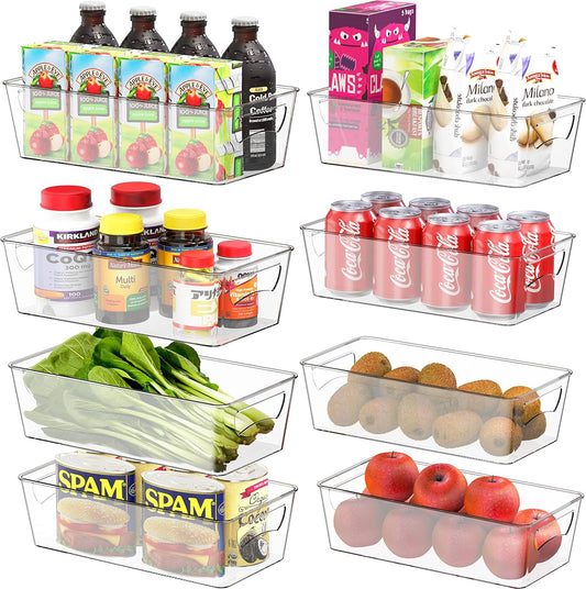 Simple Houseware Fridge Organizer Storage Bins, 12 x 6 x 3.4 inches, 8 Packs