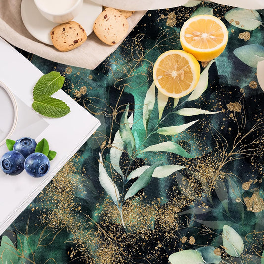 HAOKHOME Self Adhesive Shelf Liner and Drawer Liner Black Floral, Peel and Stick Cabinet Liners, Kitchen Cabinets and Cupboard, Bathroom Drawers, Black/Green/Matte Gold 17.3in x 6.5ft