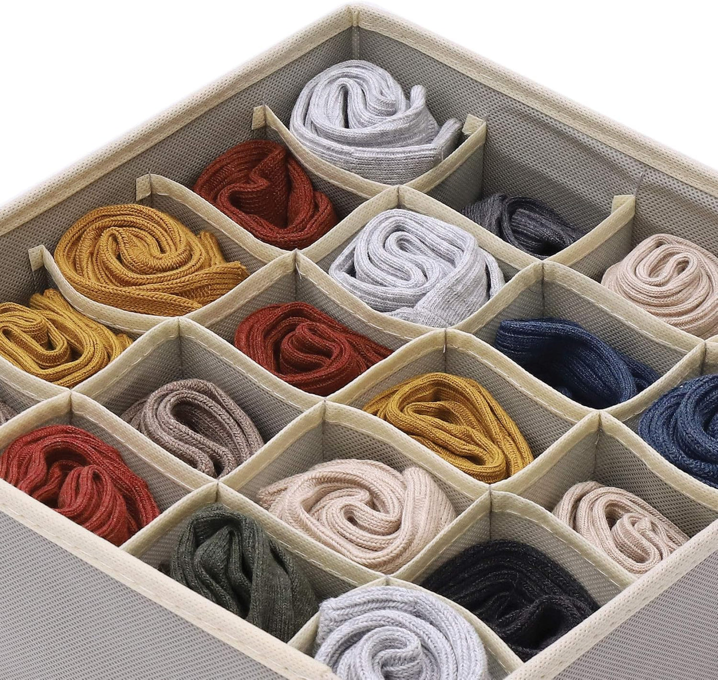 DIOMMELL Set of 6 Foldable Cloth Storage Box Closet Dresser Drawer Organizer Fabric Baskets Bins Containers Divider for Clothes Underwear Bras Socks Lingerie Clothing, Grey 22-2000