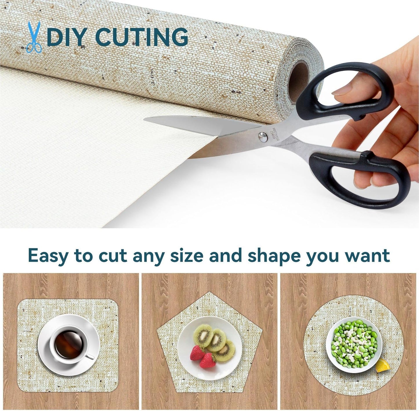 12" W x 120" L Non Adhesive Shelf Liner Kitchen Drawer Liner Pantry Liner for Shelves Cupboard Liner Kitchen Cabinet Cover Easy to Trim