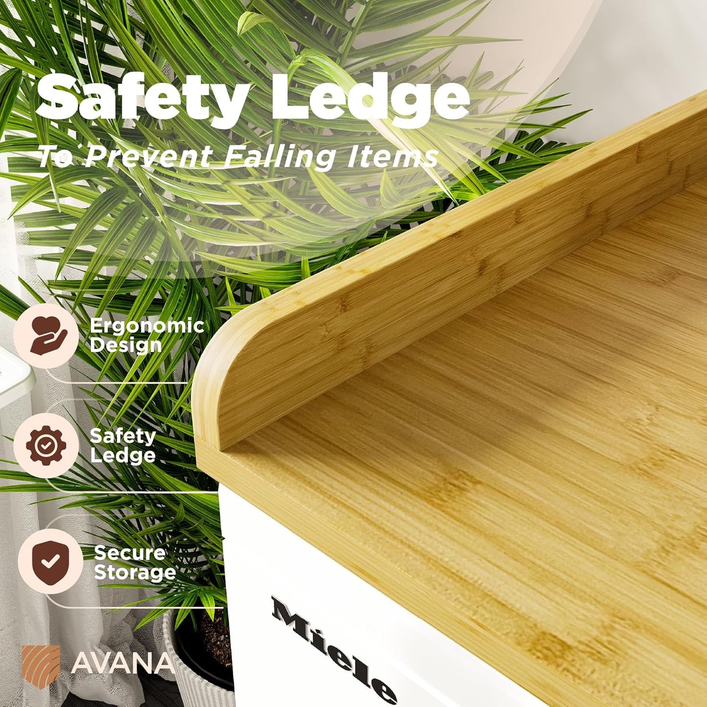 Avana (100% Natural Solid Wood Washer Dryer Countertop – Bamboo Pine Laundry Countertop with Raised Edges, 54” x 27.5” Counter Top for Washer and Dryer, Laundry Room Organizer & Tabletop