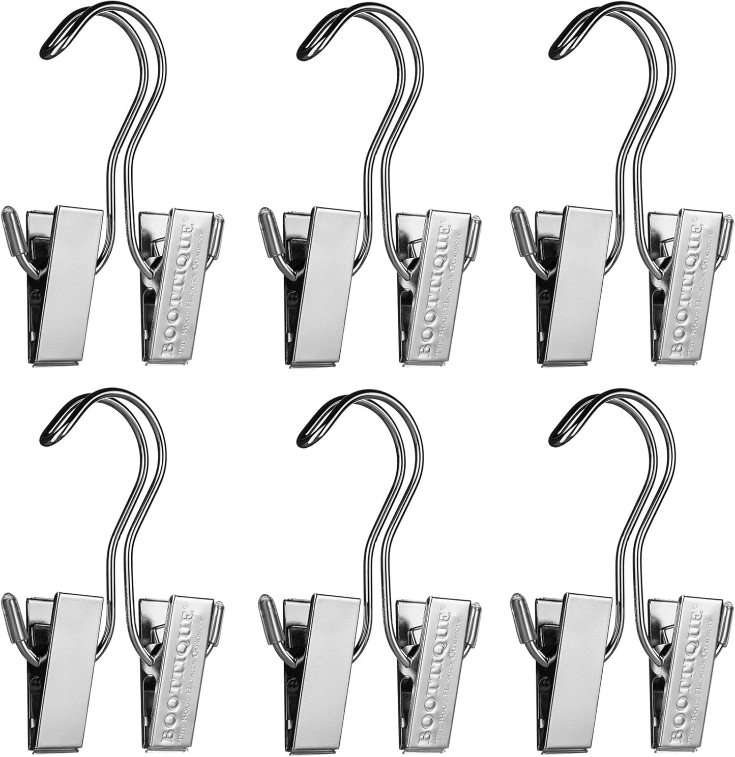 Hanging Boot Rack-Closet Doubler with Boot Storage System, NO Tools Required, fits on Any Closet Rod (Comes with 6 Silver Hangers)