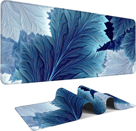 Leaves Gaming Mouse Pad 35.4"x15.7"Desk Mat Anti-Slip Rubber Base & Durable Stitched Edges for Gamers Smooth Mouse Writing Surface for Desk Office/Home