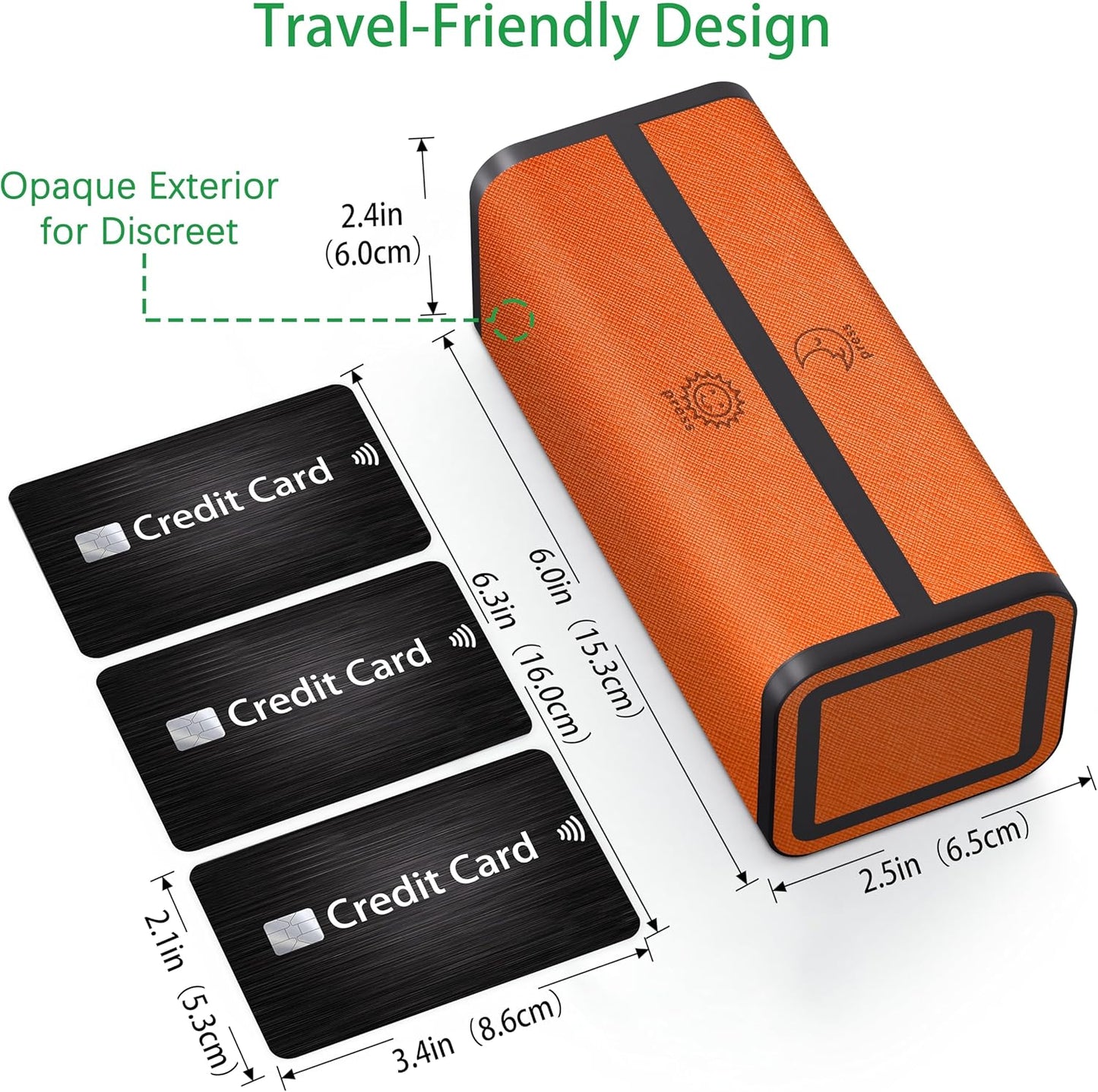 Large 7-Day Pill Organizer | PU Leather Travel Case with Discreet & Aesthetic Design | Detachable, Compact Pill Box for Vitamins & Medicine (Orange)