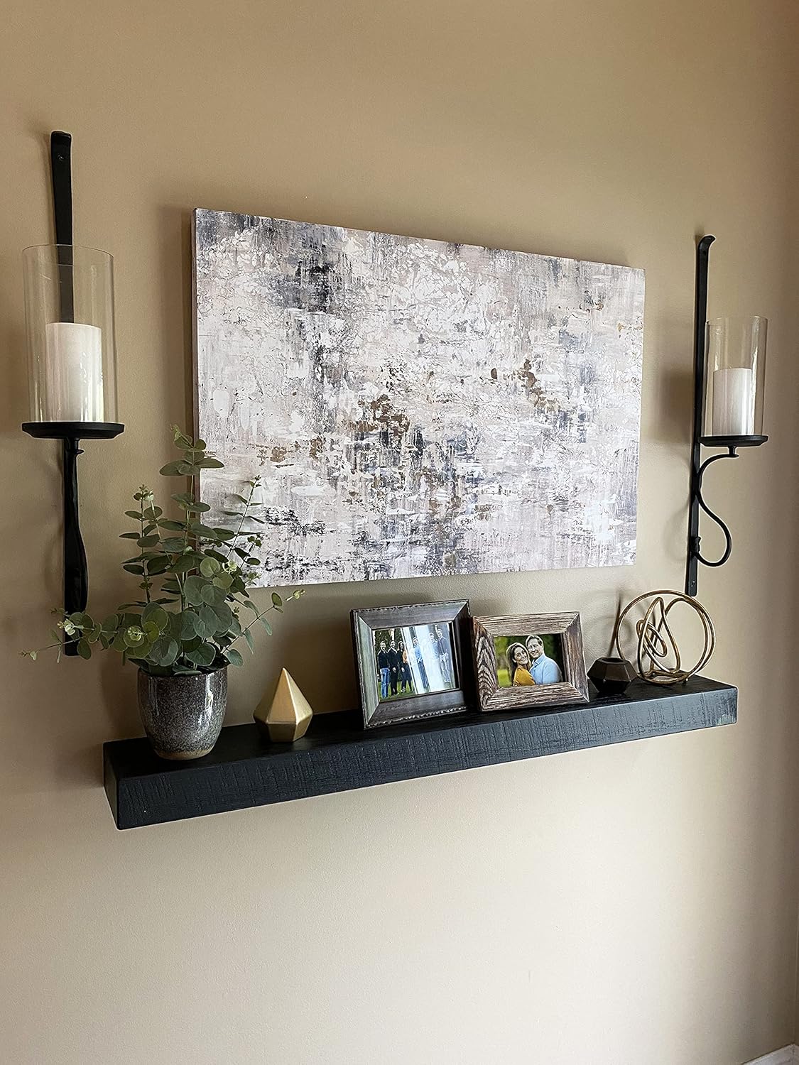 joelsantiques - 30 Inch Wooden Floating Shelves for Wall - 30x8x2 in - Made of Natural Wood - Heavy Duty Rustic Wall Shelves for Bedroom - Perfect for Living Room, Kitchen - Black