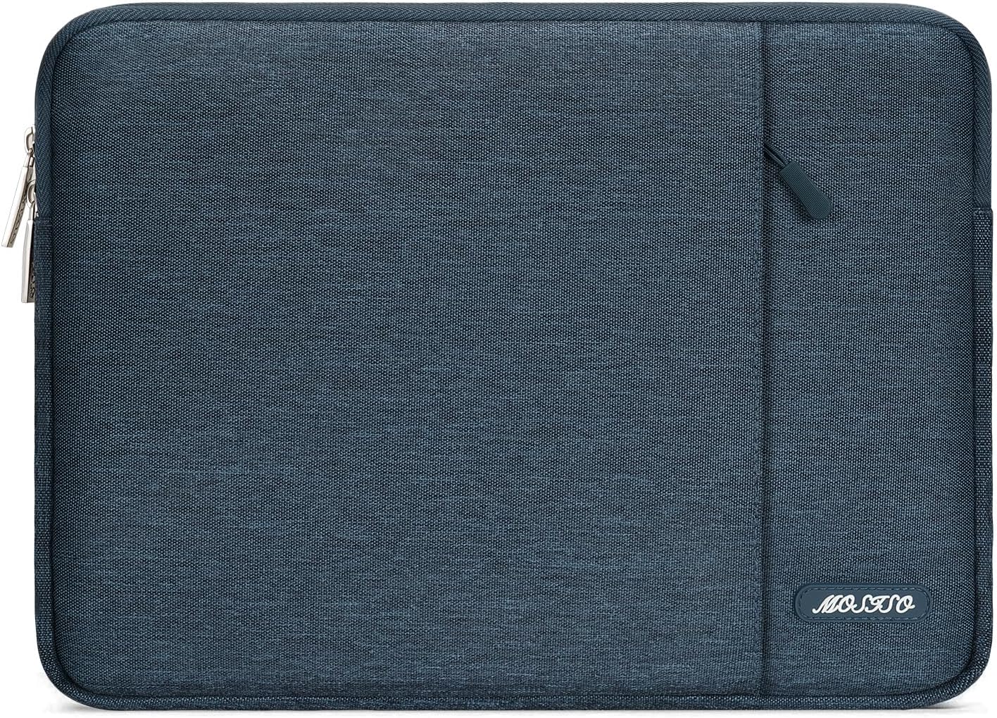 MOSISO Laptop Case 13.3 inch, 13-13.3 inch Laptop Sleeve Compatible with MacBook Air/Pro 13/Pro 14 M5 M4 M3 M2 M1, HP Dell ASUS Lenovo,Polyester Vertical Computer Sleeve Bag with Pocket, Haze Blue