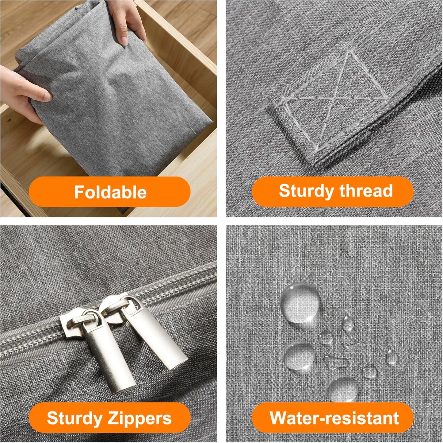 3 Pack 105L Comforter Storage Bags, Extra Large Bedding Storage Bags with Card and Clear Window, Reinforced Handles & Zippers, Foldable Closet Organizers for Blanket Pillow Clothes