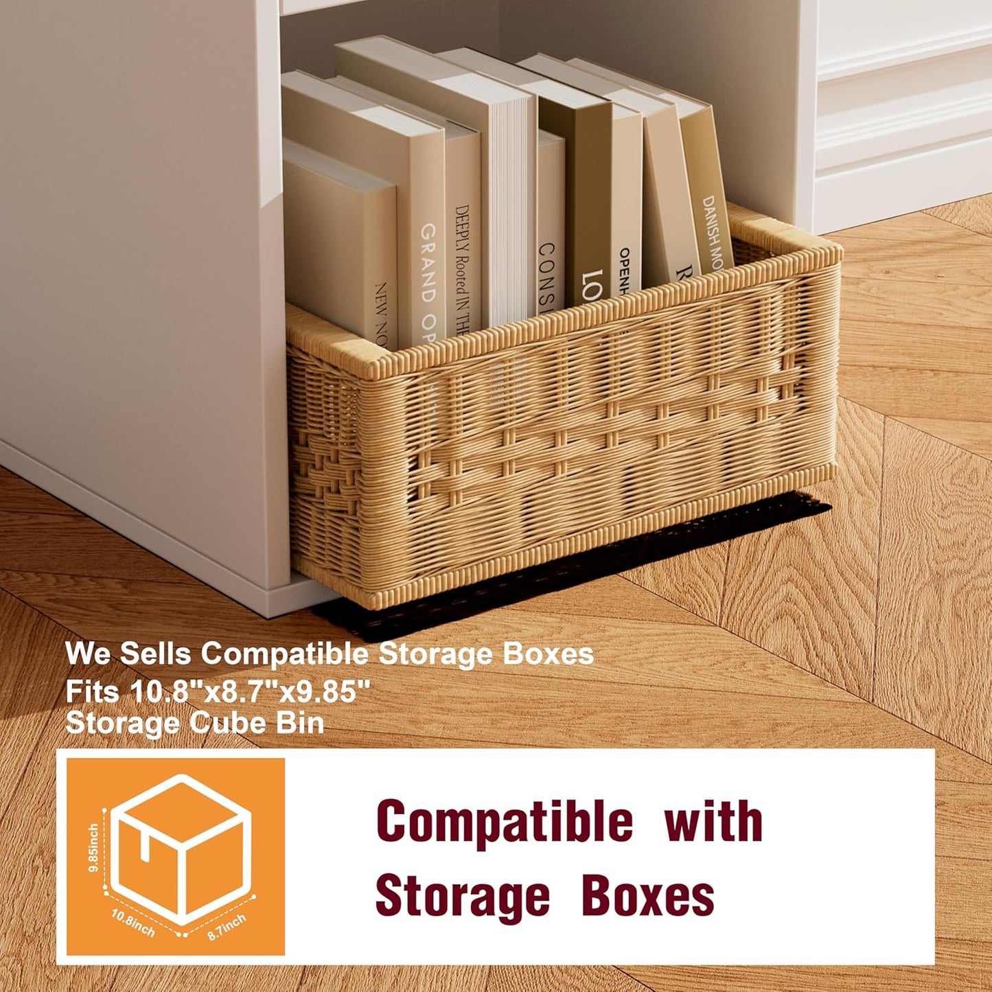 Book Shelf, Wooden Cube Storage Organizer with 11" Open Cubes, Stackable Modular Bookcase for Room Divider Storage, 2 Tier Bookshelf for for Living Room, Bedroom, Office (White, 2-Cube)