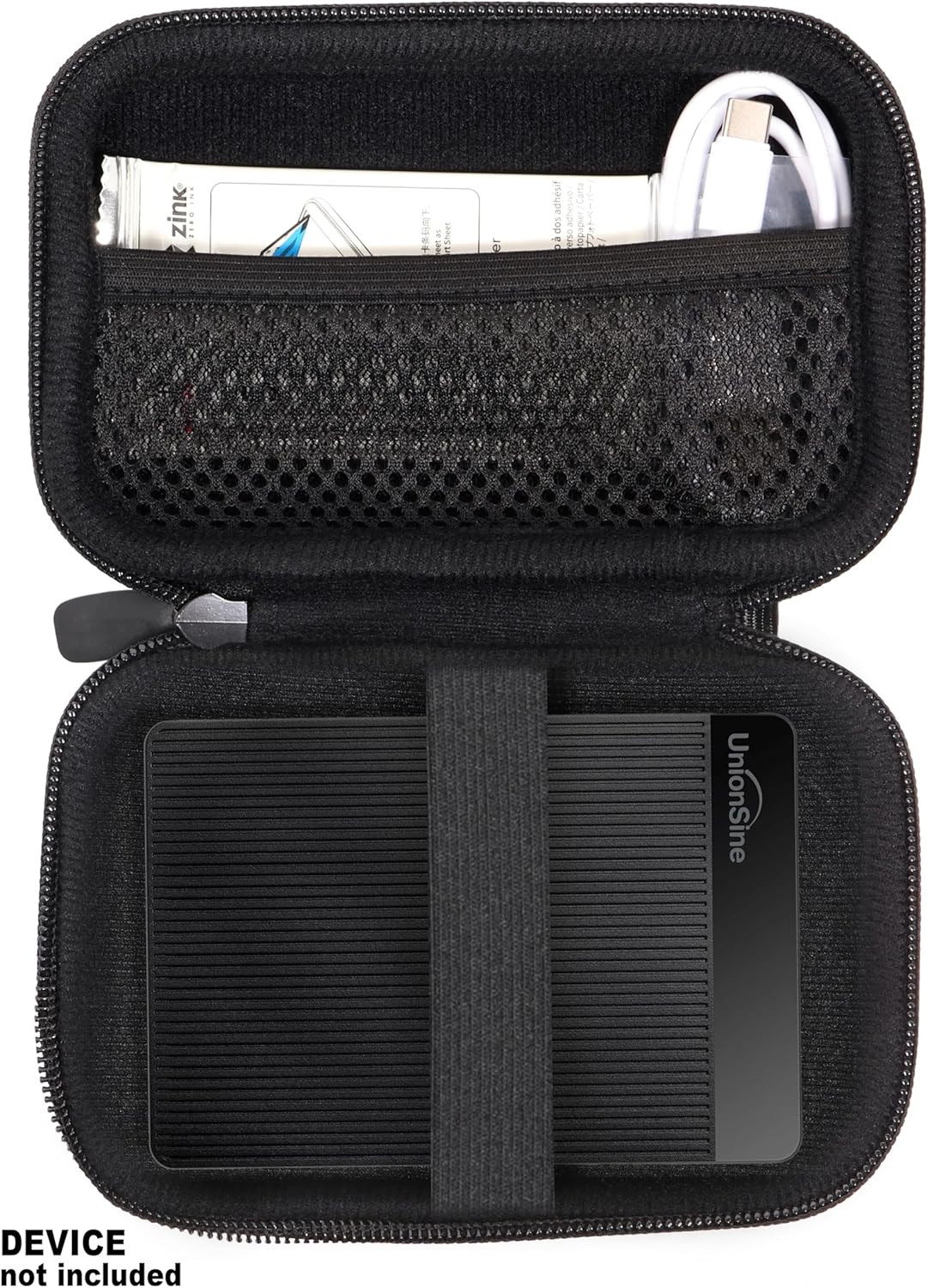 Getgear Portable Case Compatible with UnionSine Ultra Slim Portable External Hard Drive 1TB, 4TB, 750GB and All Others (Black)