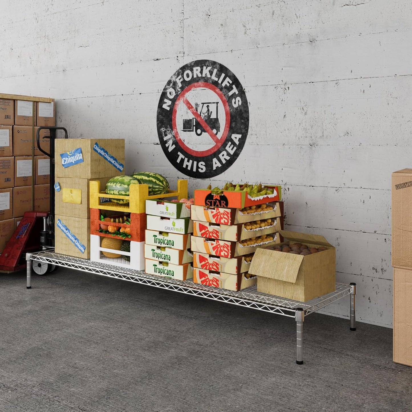 21" Deep x 72" Wide x 8" Height Wire Shelving Kit | 1-Tier | NSF Commercial Storage Rack Unit