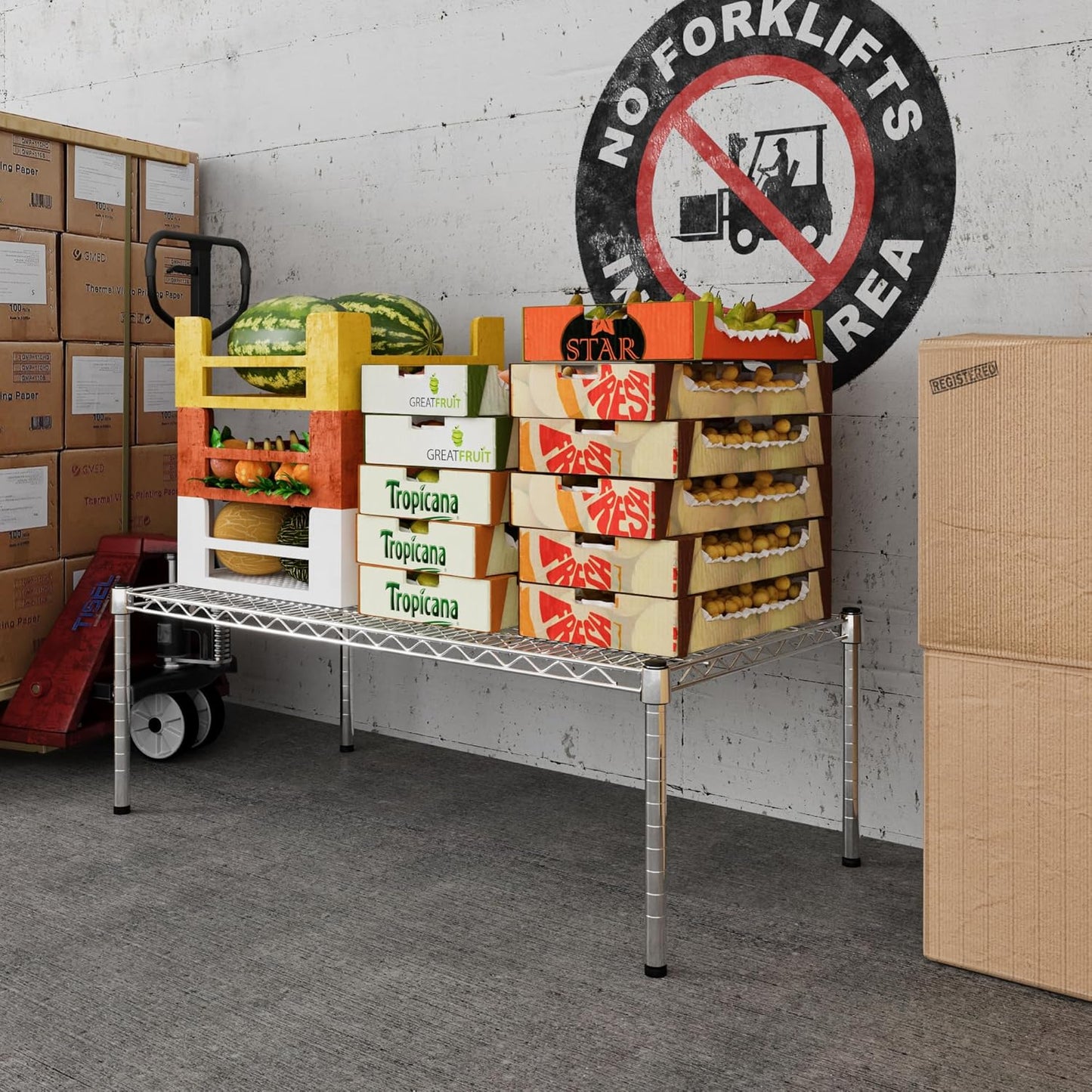 21" Deep x 42" Wide x 14" Height Wire Shelving Kit | 1-Tier | NSF Commercial Storage Rack Unit
