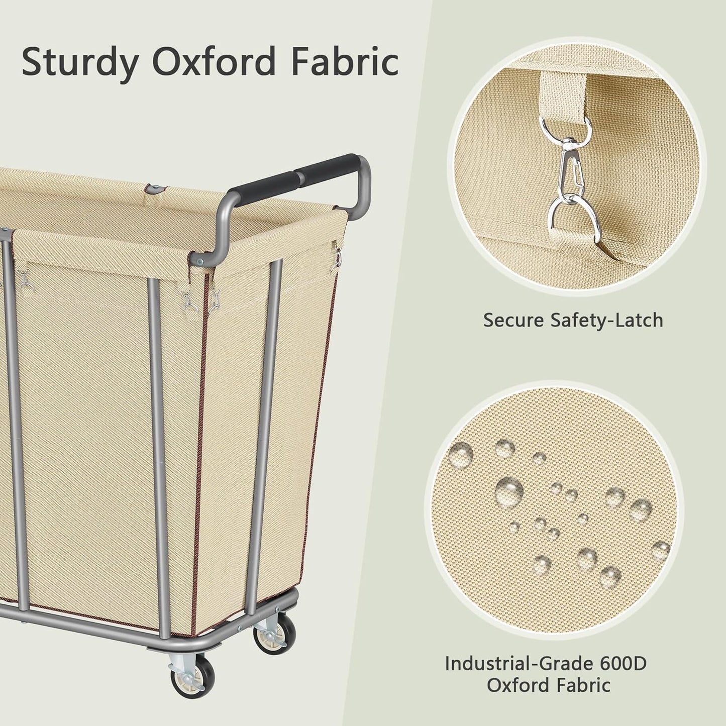 Large laundry hamper with Wheels, 2 Bag 360L Big Rolling Laundry Basket Sorter Cart, Extra Large Laundry Clothes Hamper, Heavy Duty Laundry Basket Organizer for Laundry Room,Bathroom