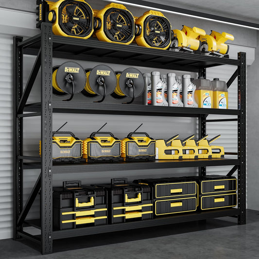 7000LBS Metal Garage Shelving Unit 79" W Storage Shelves Heavy Duty 4 Tier Adjustable Garage Storage Racks Industrial Shelving Utility Rack Shelf for Warehouse/Basement 79" Wx24 Dx79 H