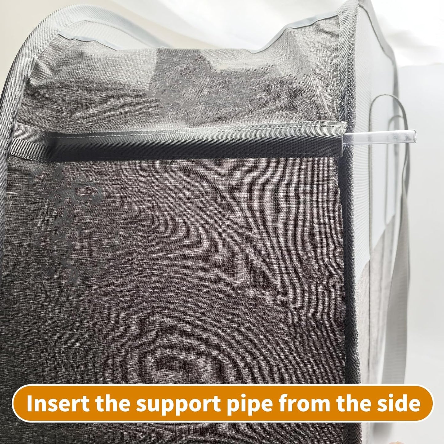 Large Collapsible Laundry Hamper, Gray Oxford Cloth 95L Capacity laundry basket with Handles, Breathable Mesh Design, Sturdy Steel Frame Clothes Hamper with Easy Carry 26.8x12.2x17.7 Inch