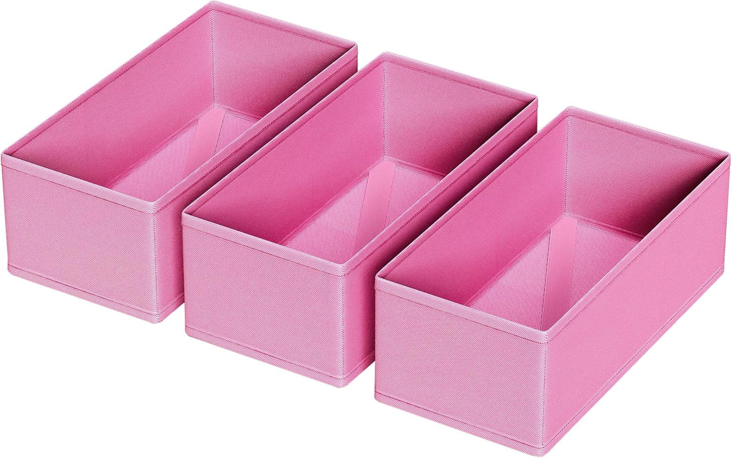 3 PACK Drawer Organizer Clothes，drawer Divider， Dresser Drawer Storage for Sock, Underwear, Bra，Panties，Belt, Tie, Stockings, Leggings & Accessories (Pink)