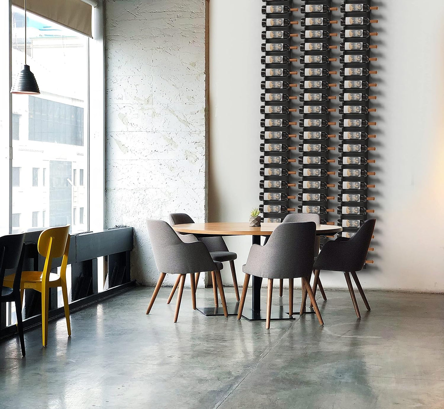 Jagged Ridge Wine Rooms - Premium Wall Mounted Metal Wine Rack - 24 Wine Bottles Holder - Modern Wine Rack, Matte Black - Space Saving for Home, Kitchen, Bar - Designed in Canada by Wine Enthusiasts