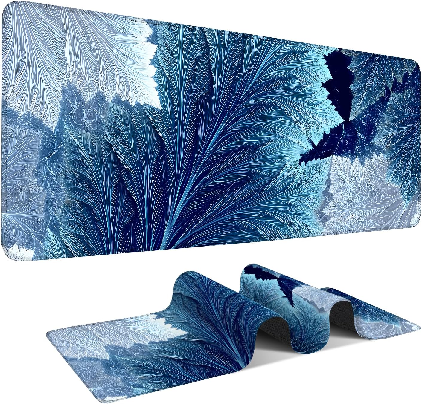 Leaves Gaming Mouse Pad 31.5"x11.8"Desk Mat Anti-Slip Rubber Base & Durable Stitched Edges for Gamers Smooth Mouse Writing Surface for Desk Office/Home