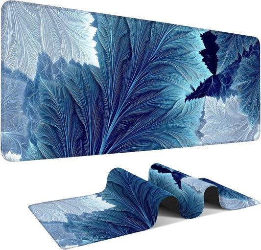 Leaves Gaming Mouse Pad 31.5"x11.8"Desk Mat Anti-Slip Rubber Base & Durable Stitched Edges for Gamers Smooth Mouse Writing Surface for Desk Office/Home