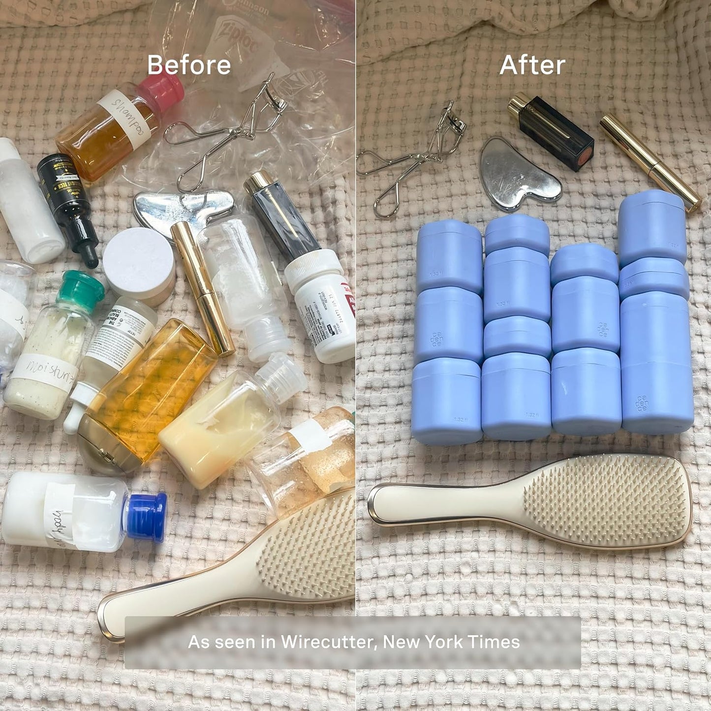 Cadence Travel Containers - Full Skincare Set - Magnetic Containers with Lids,Carry On Travel Essentials For Women/Men - 2 Small (0.56oz), 4 Medium Capsules (1.32oz), & Extender (1.43oz) - Pacific