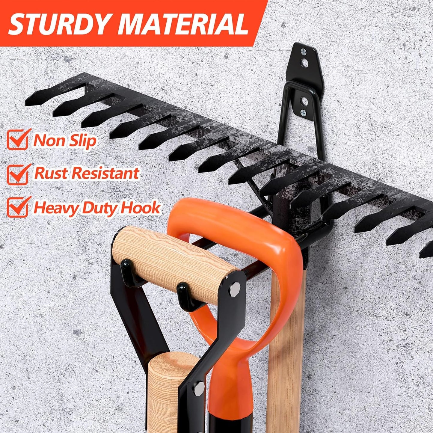 40 Pack Heavy Duty Garage Hooks,Solid Steel Wall Mount Hangers,with Anti-Slip Coating,for Hanging and Organising Ladder,Bike,Ropes,Broom,Garden,Yard and Power Tools