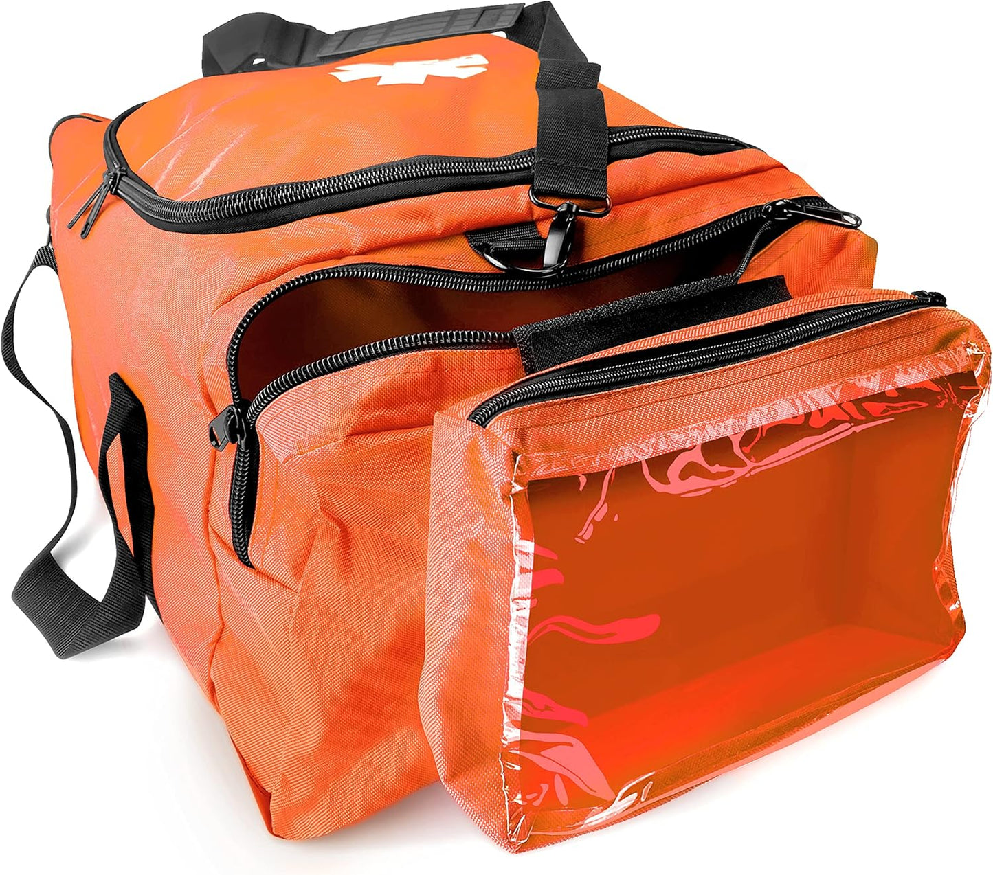ASA TECHMED Large EMT First Responder Trauma Medical Bag Empty for Home 21x12x9 Inches, Office, School, EMTs, Paramedics, First Responders, Orange