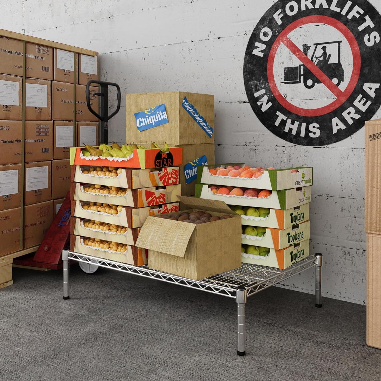 24" Deep x 36" Wide x 8" Height Wire Shelving Kit | 1-Tier | NSF Commercial Storage Rack Unit