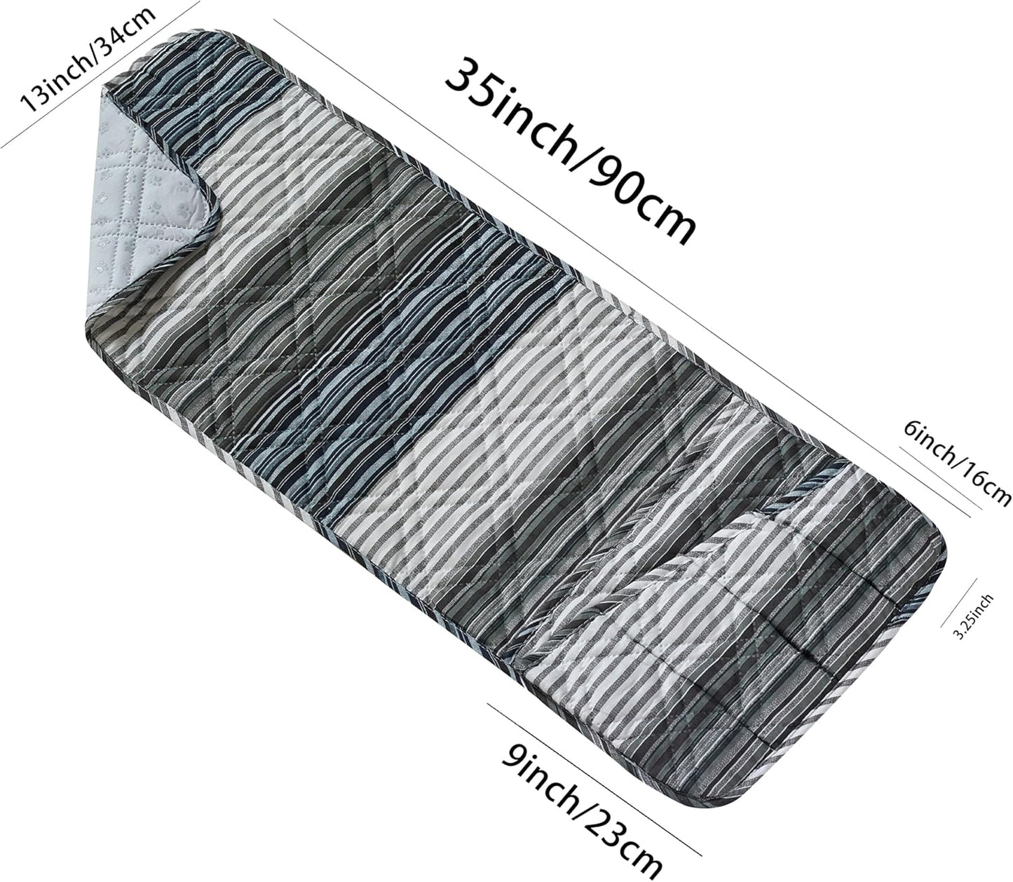 Brilliant Sunshine Multi Grey Stripes Patchwork Couch Armrest 5 Pockets Organizer, Slip Resistant Armchair Caddy, Washable Remote Controls Holder, Storage for Magazine, Tablet, Phone, iPad, Multi Grey