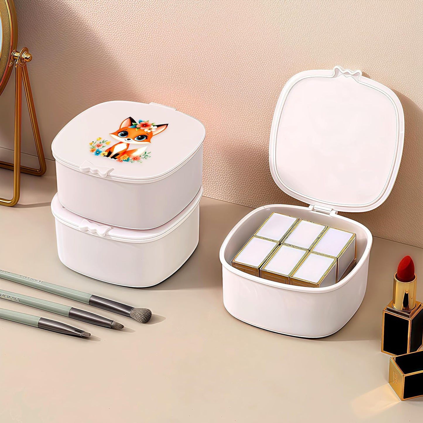 Small Hair Accessories Organizer Box For Girls Kids Teens Women, Hair clips/Ties/bands/pins/barrettes/scrunchies Organizer and Storage! (Fox)