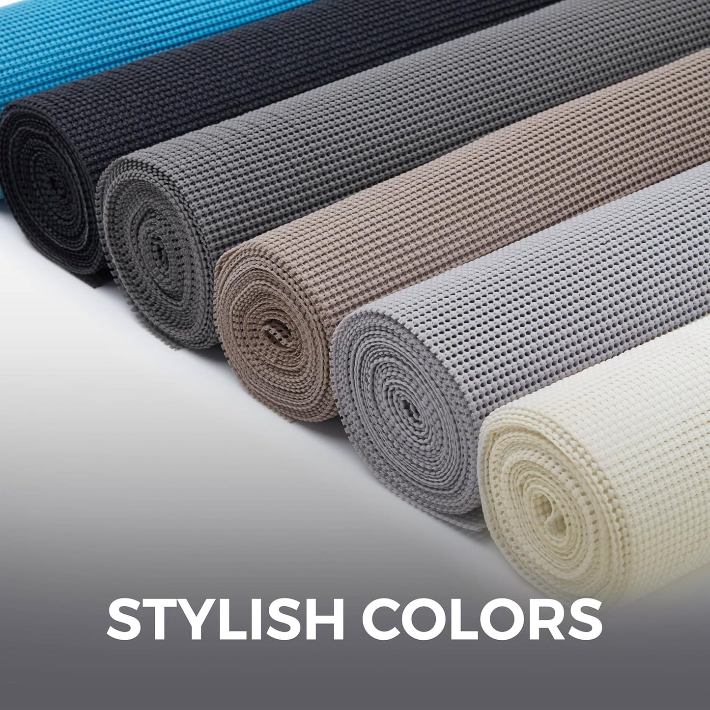 HOME GENIE Shelf Drawer and Cabinet Liner, Durable with Strong Grip, 17.5 in x 10 FT, Non Adhesive Liners Protect Kitchen Cabinets and Cupboard, Pantry, Bathroom Drawers and Shelves, Desks, Soft Gray