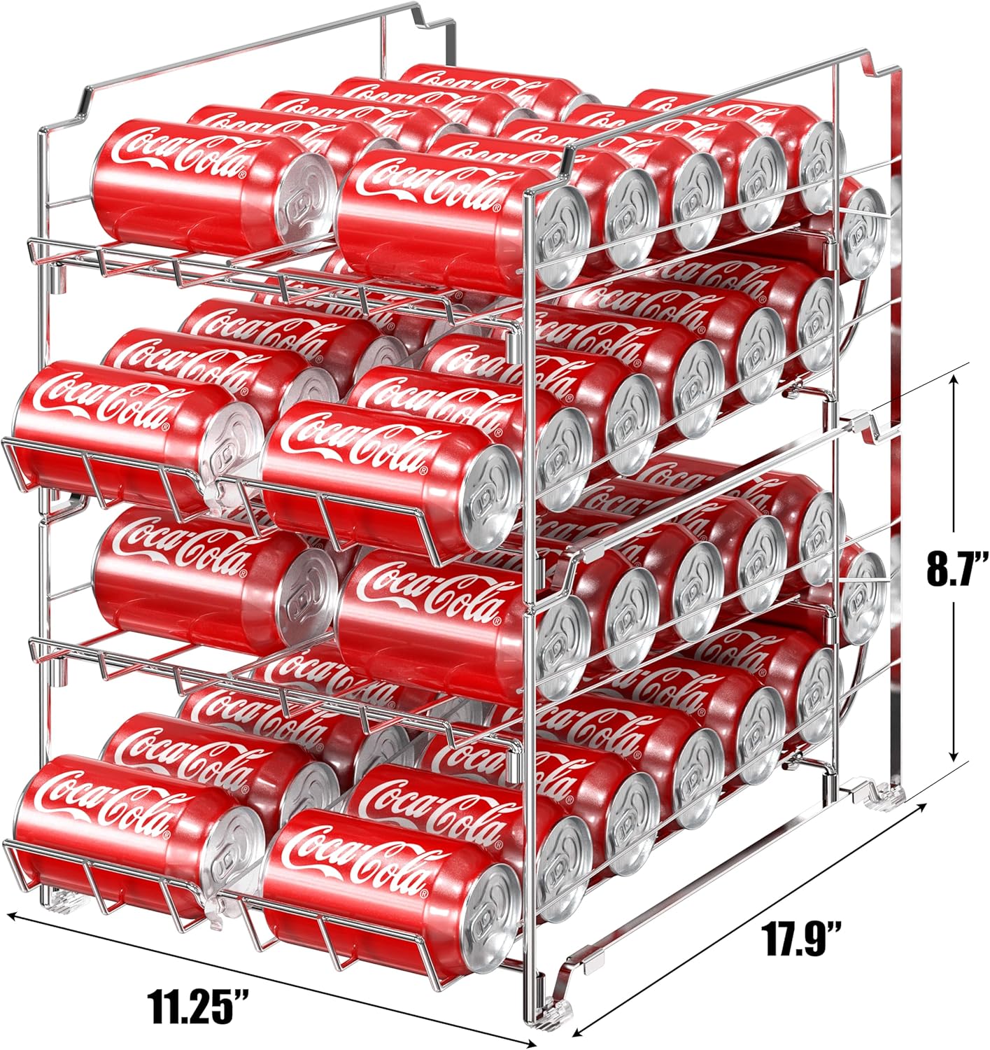 Simple Houseware Dual Row Front Loading Can Dispenser, Chrome