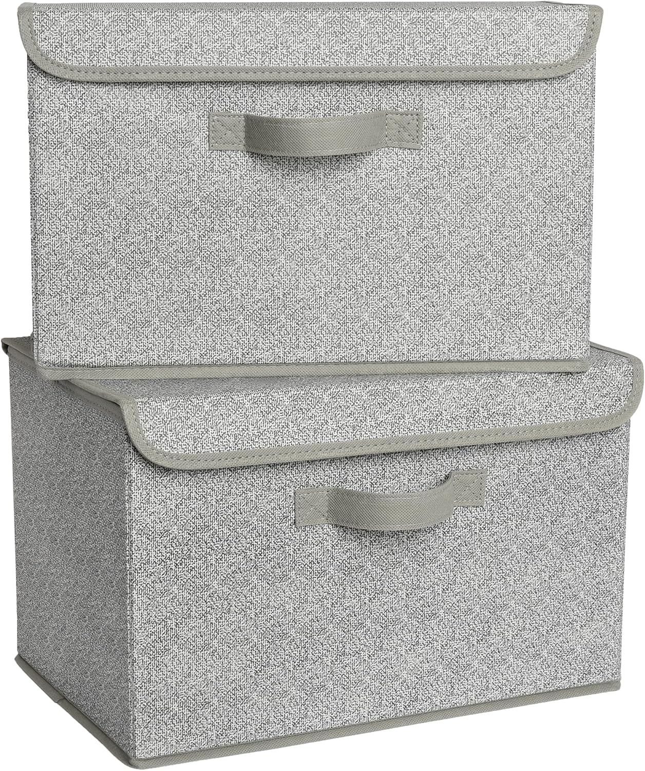 GRANNY SAYS Storage Boxes with Lids, Fabric Storage Bins, Keepsake Box, Closet Organizers and Storage, Gray, 2-Pack