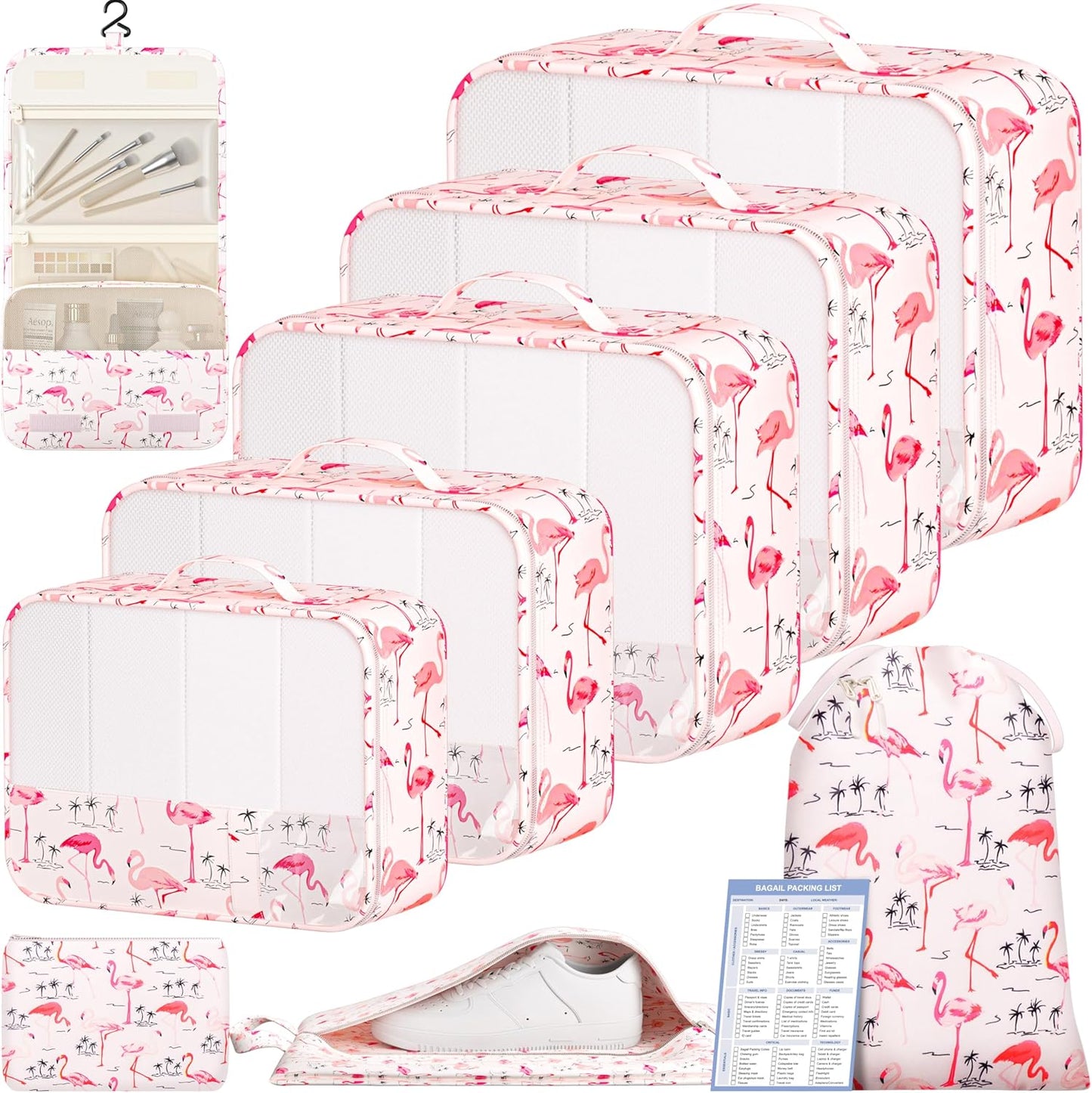 BAGAIL 9 Set Packing Cubes Luggage Packing Organizers for Travel Accessories
