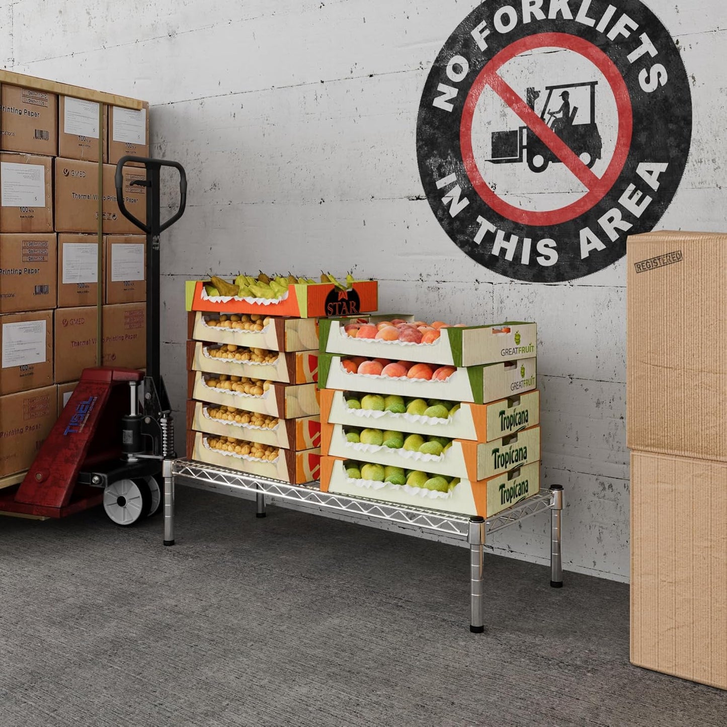 14" Deep x 36" Wide x 8" Height 1-Tier Wire Shelving Kit | NSF Commercial Storage Rack Unit