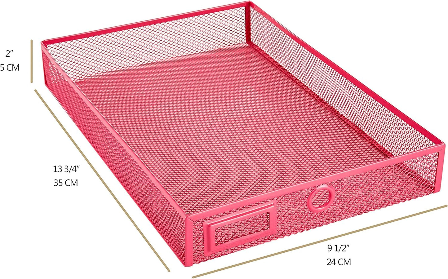 Annova Desk Organizer Wire Mesh 3 Tier Sliding Drawers Paper Sorter/Multifunctional/Premium Solid Construction for Letters, Documents, Mail, Files, Paper, Kids' Art Supplies (Pink)